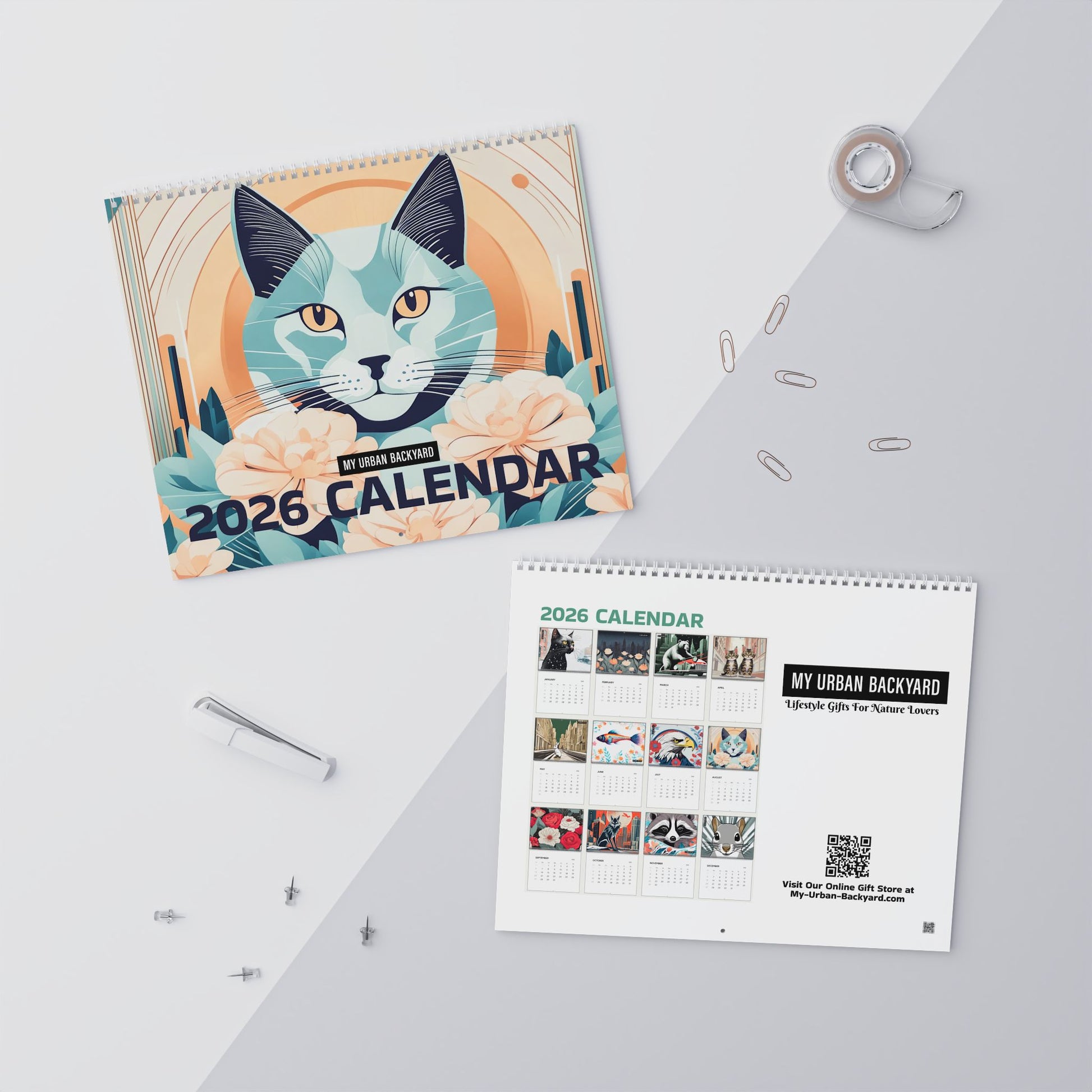 2026 My Urban Backyard Wall Calendar - Monthly Planner for Nature Lovers and Art Enthusiasts