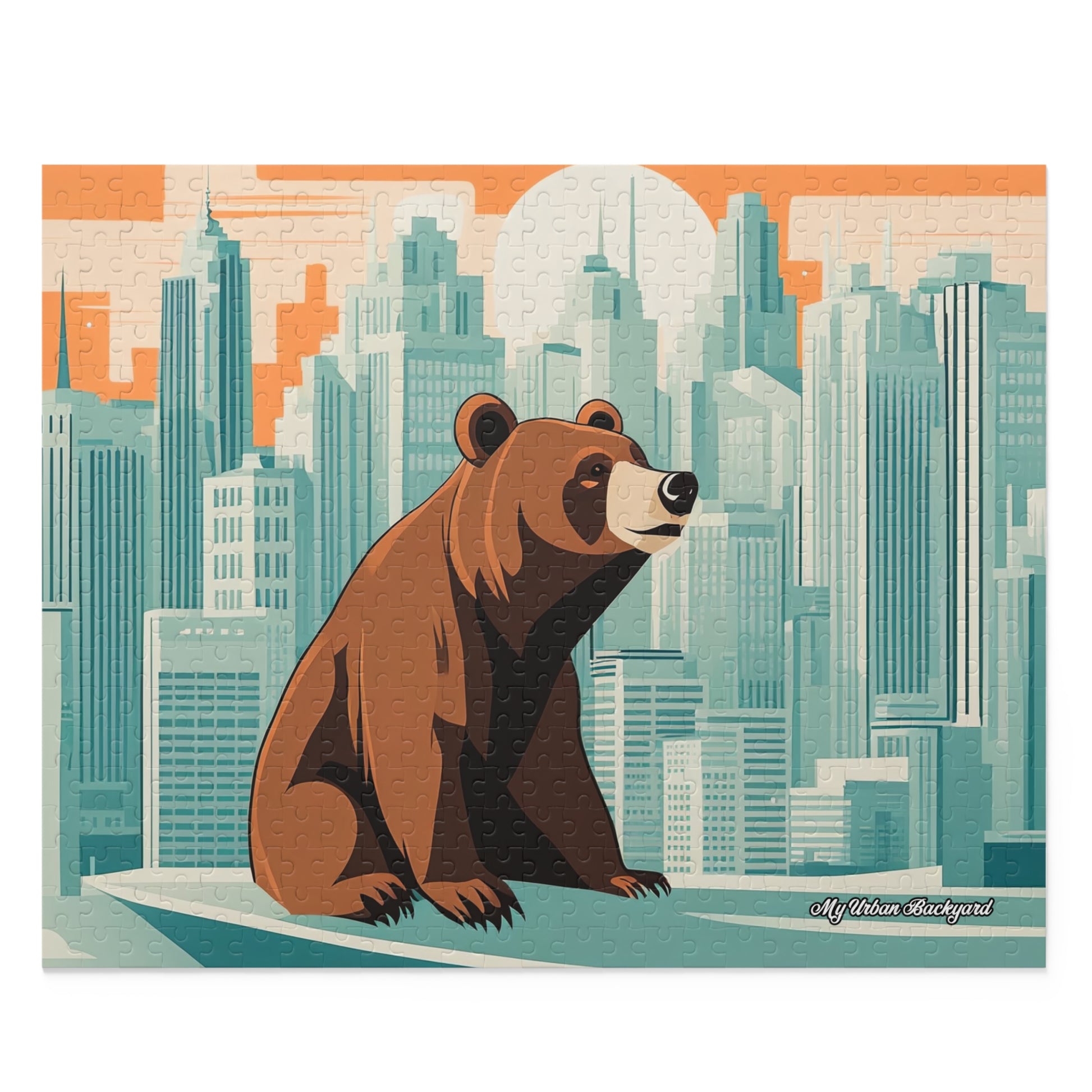 Urban Bear Jigsaw Puzzle, Family Fun Activity, Art Decor, Gift for Nature Lovers, Home Entertainment, (120, 252, or 500-Piece)