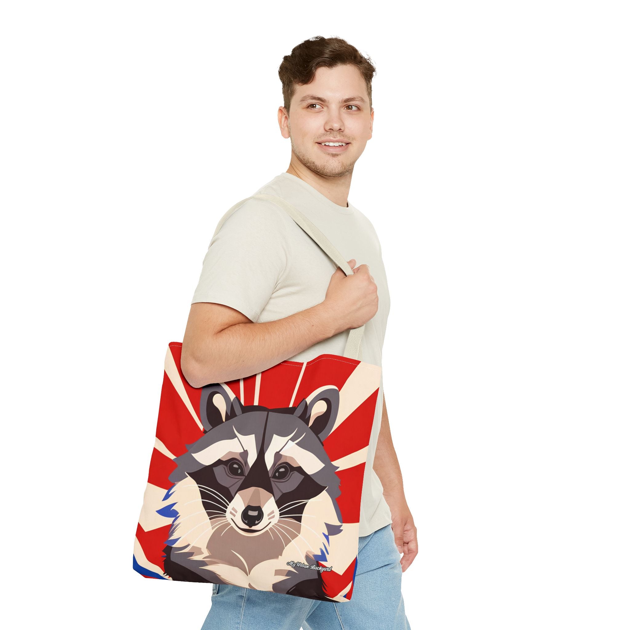 Ziggy Starspaws, Raccoon Tote Bag with Cotton Handles For Everyday Use, 3 Sizes