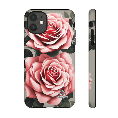 Pink Rose Flowers, Cell Phone Case - Apple, Samsung or Google Pixel