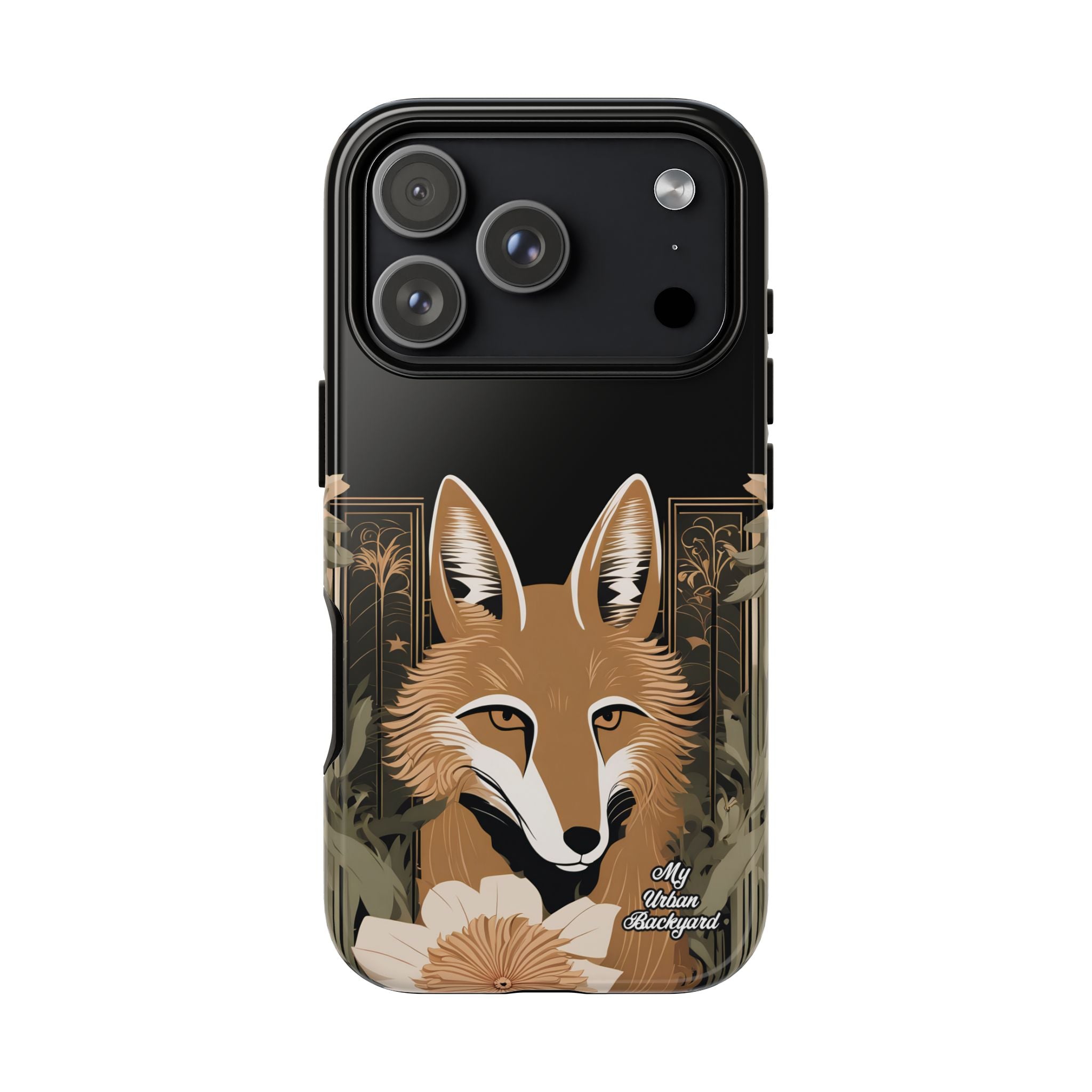 Art Deco Coyote with Flower, Cell Phone Case - Apple, Samsung, Google Pixel
