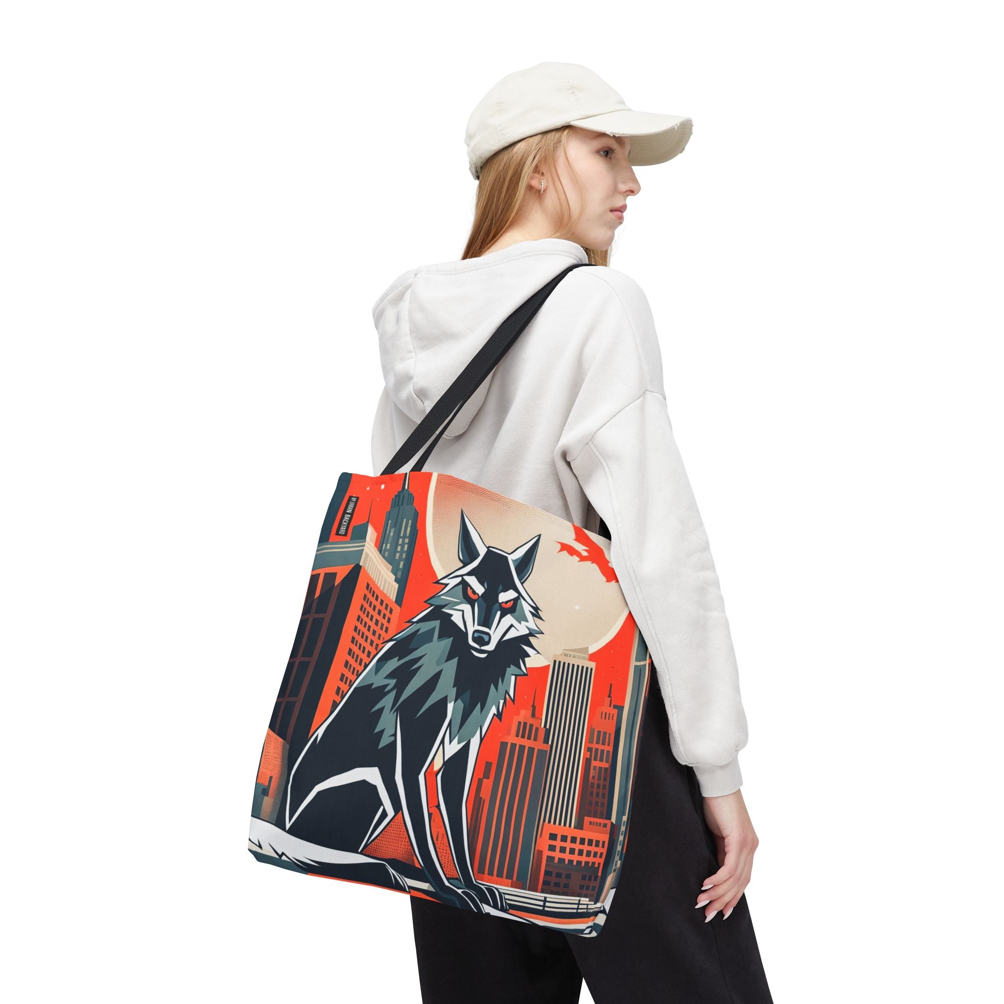 City Wolf Tote Bag, Tote with Cotton Handles For Everyday Use, 3 Sizes