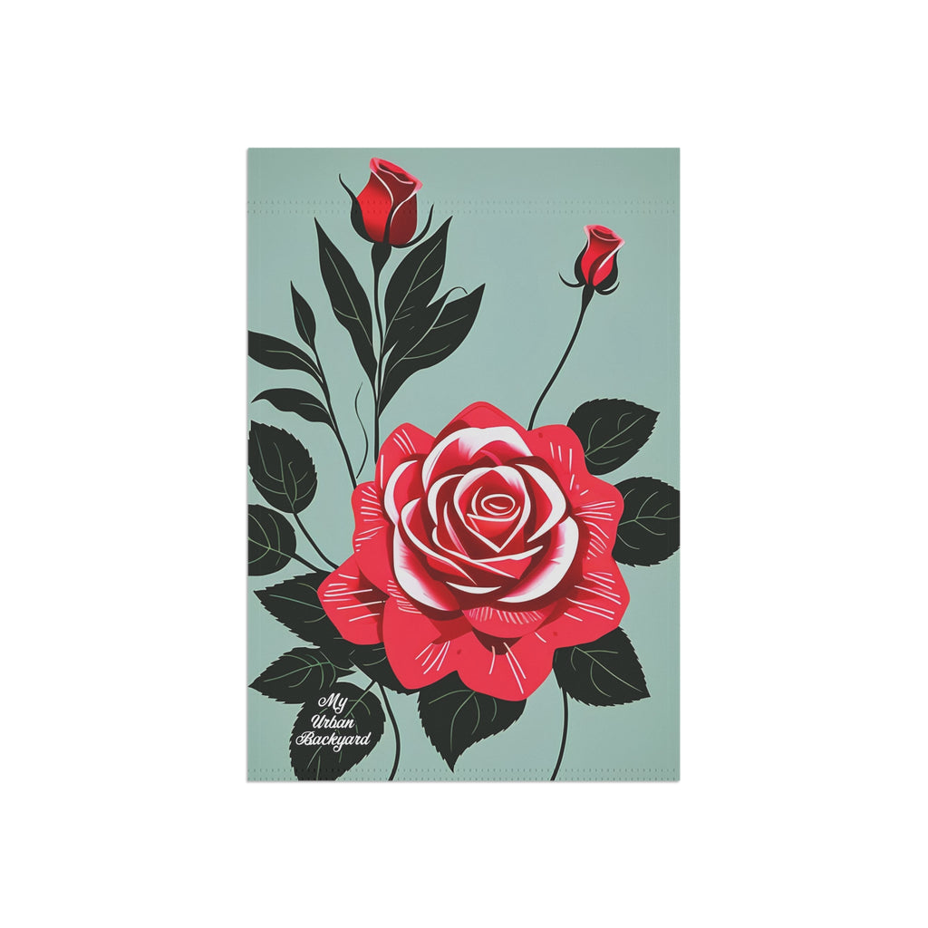 Red Roses, Garden Flag for Yard, Patio, Porch, or Work, 12"x18" - Flag only