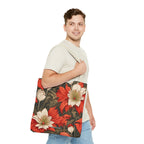 Holiday Flowers, Tote Bag with Cotton Handles