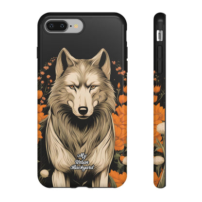 Wolf with Flowers, Cell Phone Case - Apple, Samsung or Google Pixel