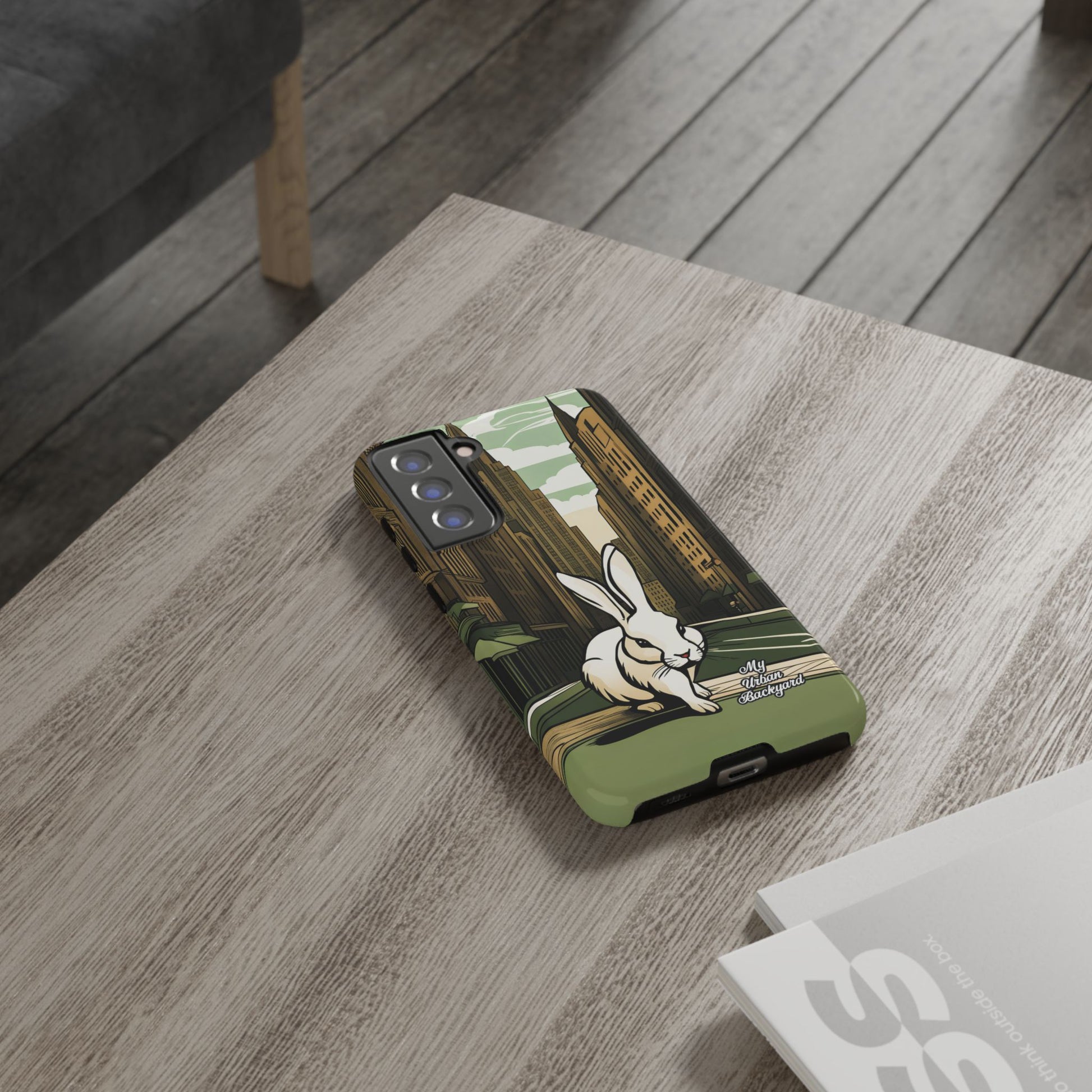 White Rabbit on a City Street, Cell Phone Case - Apple, Samsung, Google Pixel
