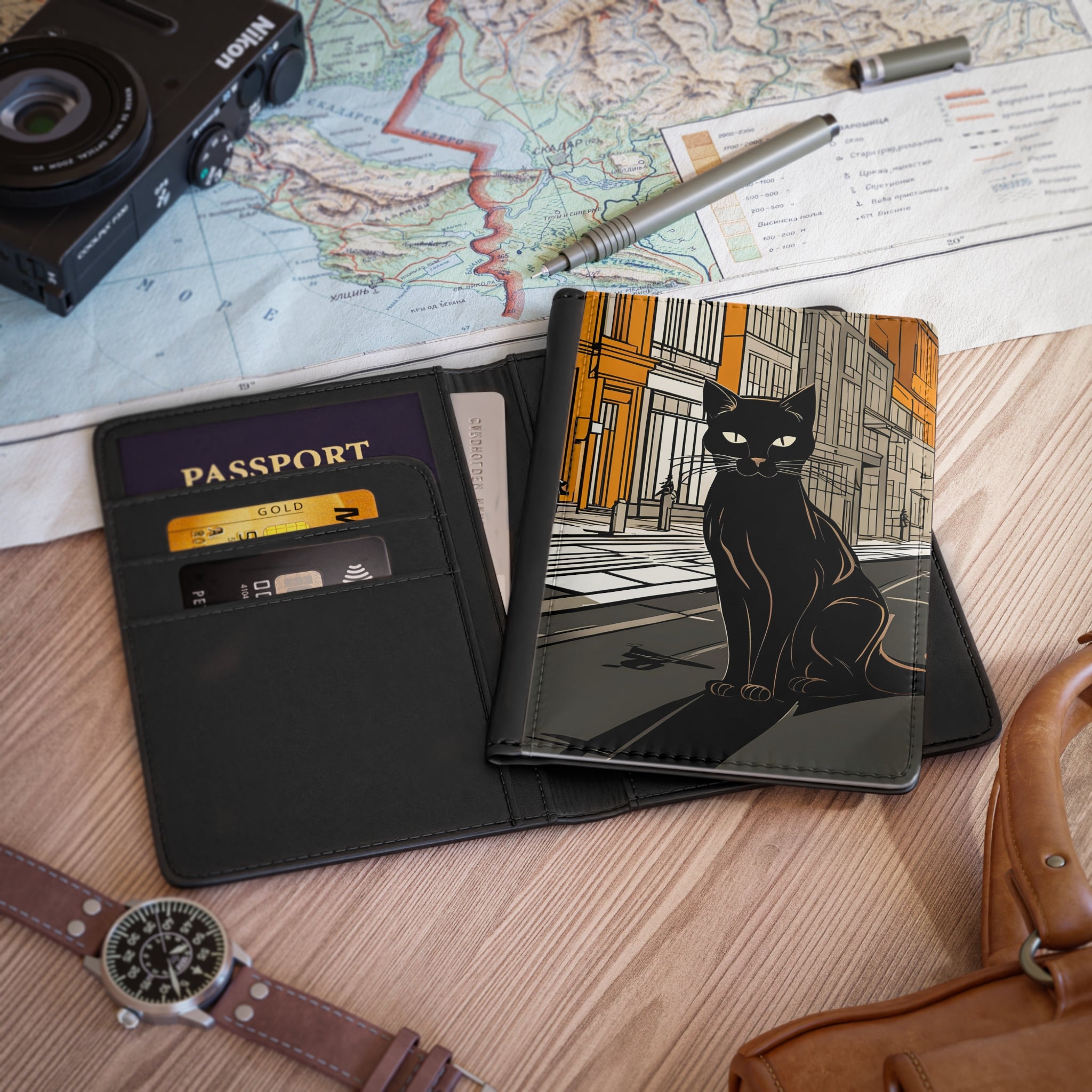 Lucian Purrcrest, Black Cat Passport Cover