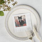 Tuxedo Cat with Flowers Napkins