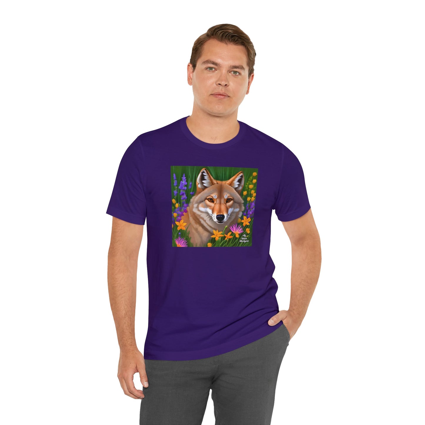 Coyote Portrait, Soft 100% Jersey Cotton T-Shirt, Unisex, Short Sleeve, Retail Fit