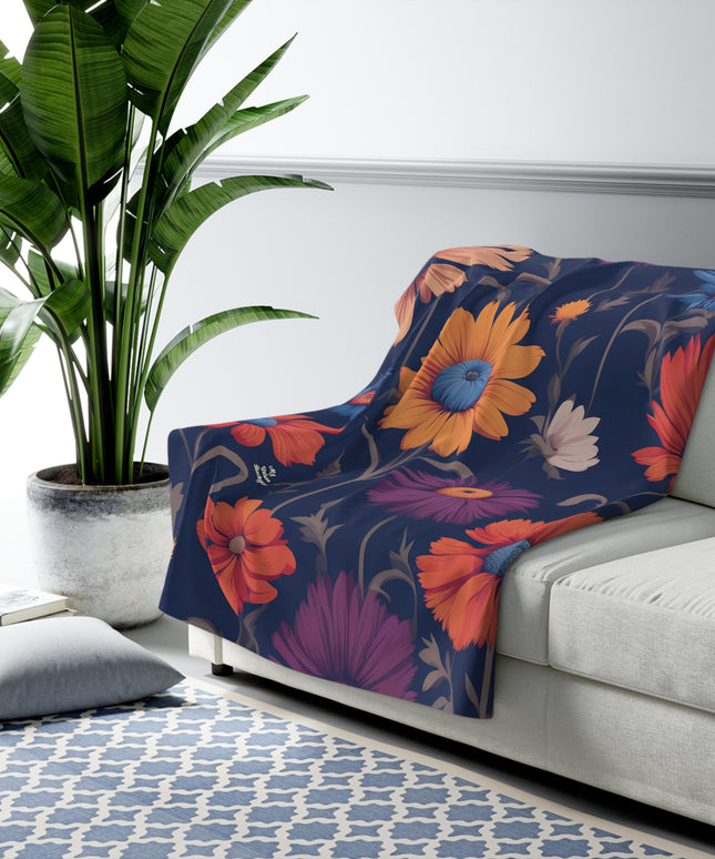 Fun Wildflowers, Sherpa Fleece Blanket for Cozy Warmth, 50"x60"