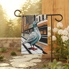 Pigeon on a City Street, Garden Flag