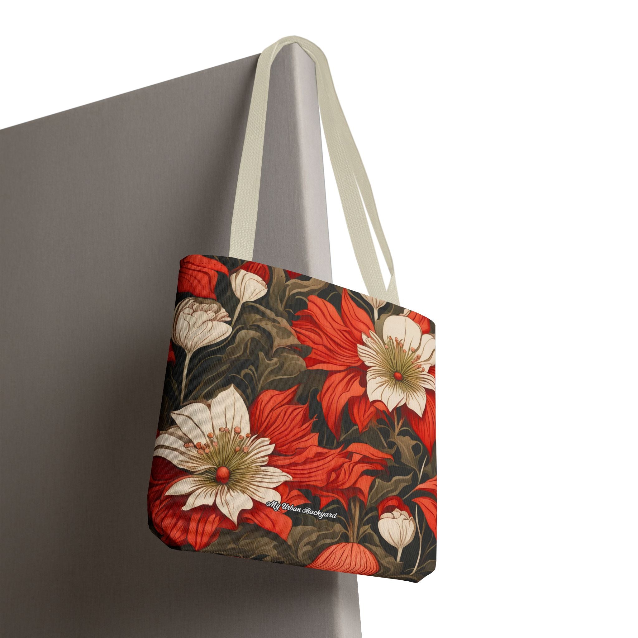 Holiday Flowers, Tote Bag with Cotton Handles
