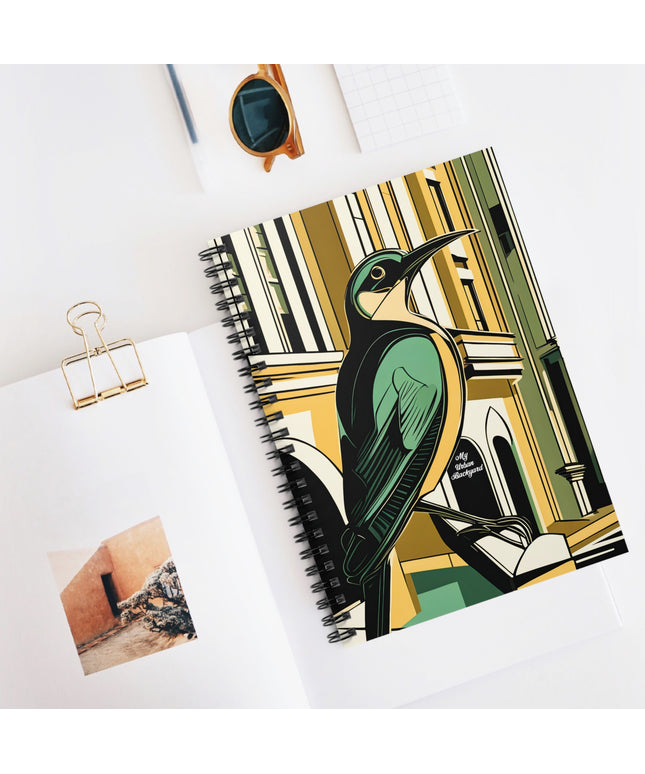 Bird in the City, Spiral Notebook Writing Journal - 118 Ruled Pages