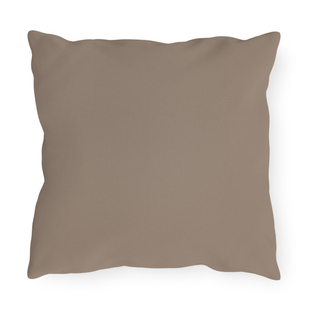 Wolf with Flowers, Taupe accent color, Throw Pillow, Indoor/Outdoor Decor for Home or Office