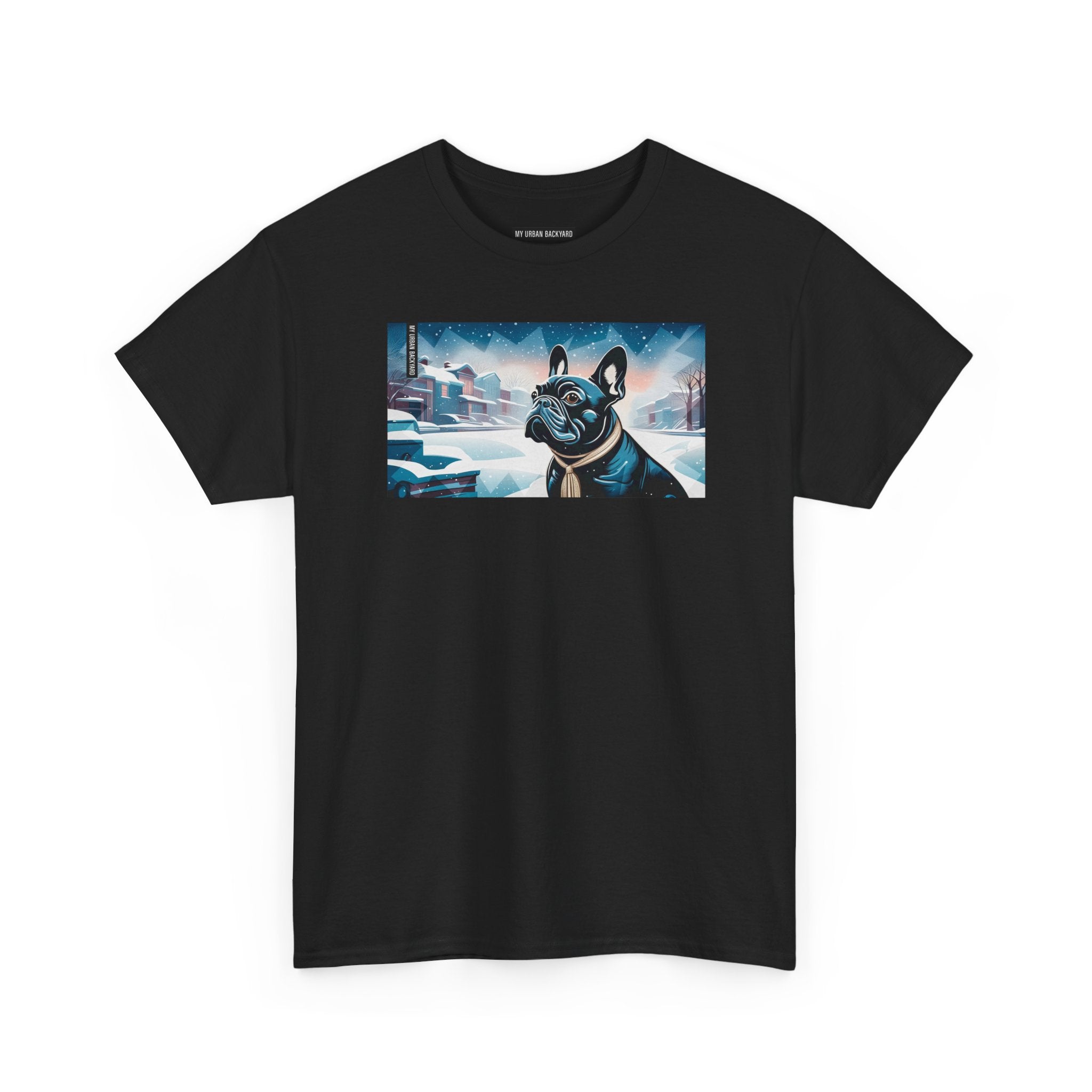 French Bulldog, Winter Graphic Tee, Unisex T-Shirt, Nature Lover Gift, Animal Art Top, Casual Wear