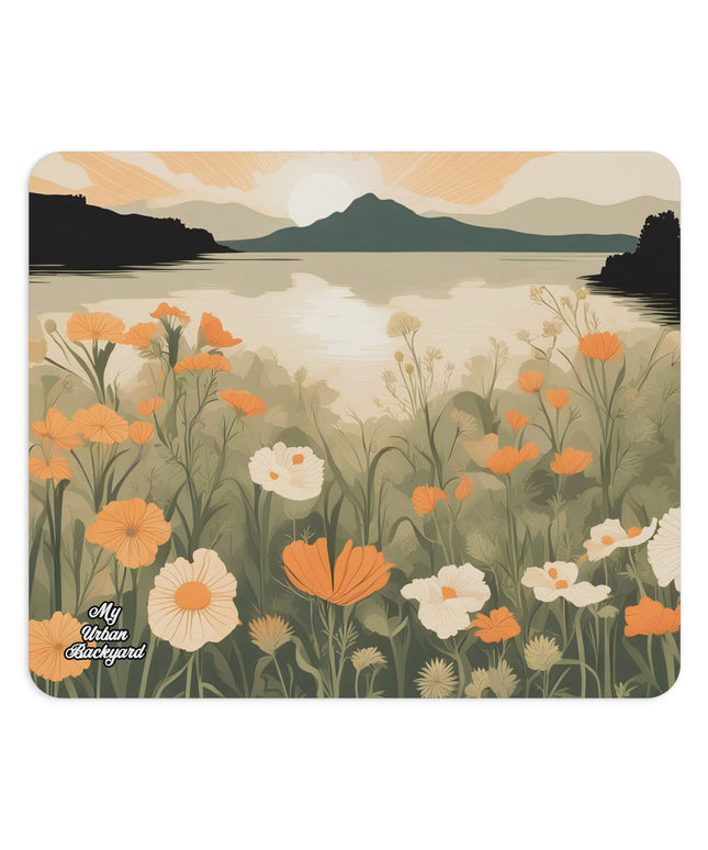 Flowers at the Lake, Computer Mouse Pad - for Home or Office