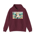 Art Deco Tabby Cat, Unisex Hoodie w Front Pocket