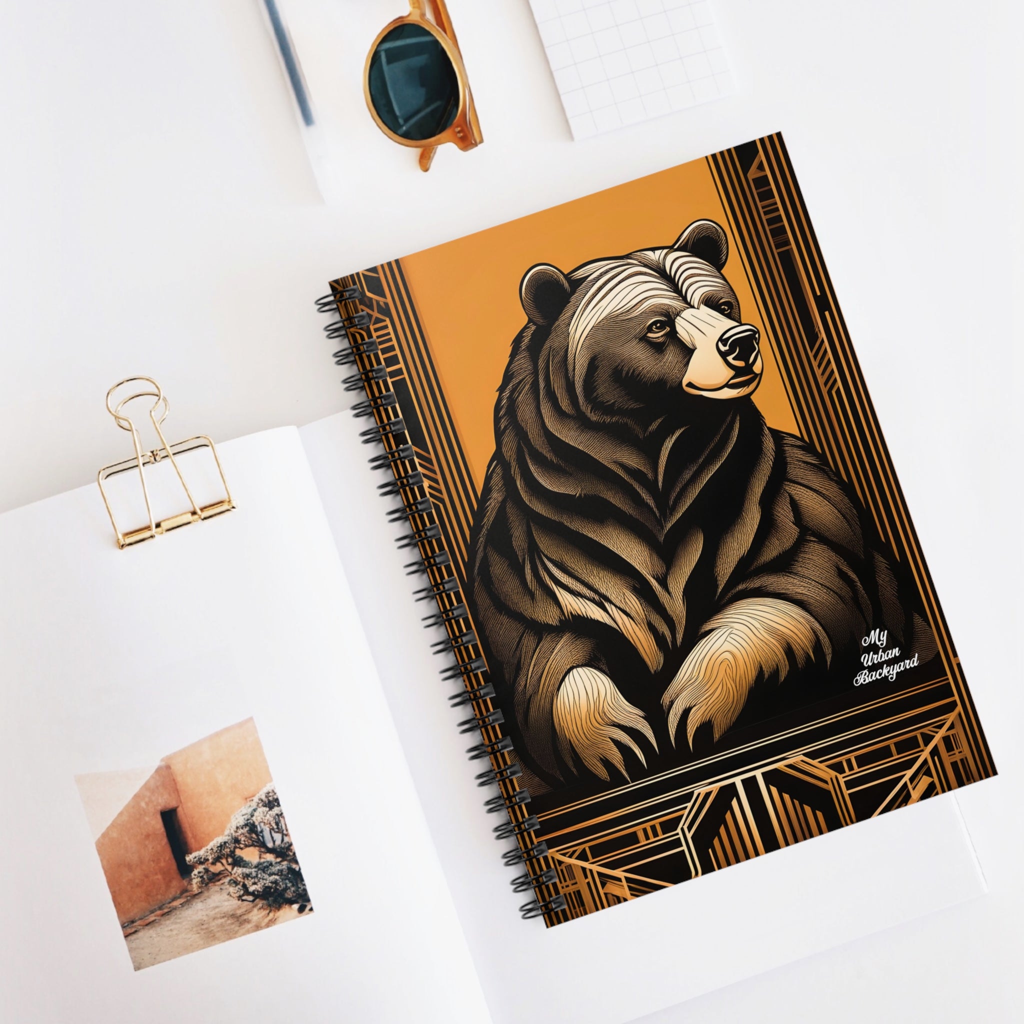 Theo Grizzlyson, Bear Spiral Notebook Writing Journal –  118 Ruled Pages