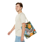 Pigeon and Yellow Flowers Tote Bag with Cotton Handles For Everyday Use, 3 Sizes