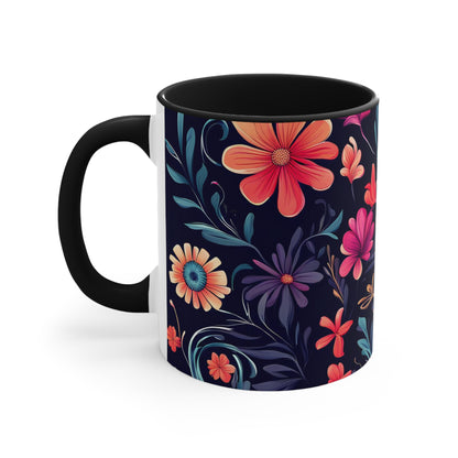 Night Blooming Wildflowers, Ceramic Mug - Perfect for Coffee, Tea, and More!