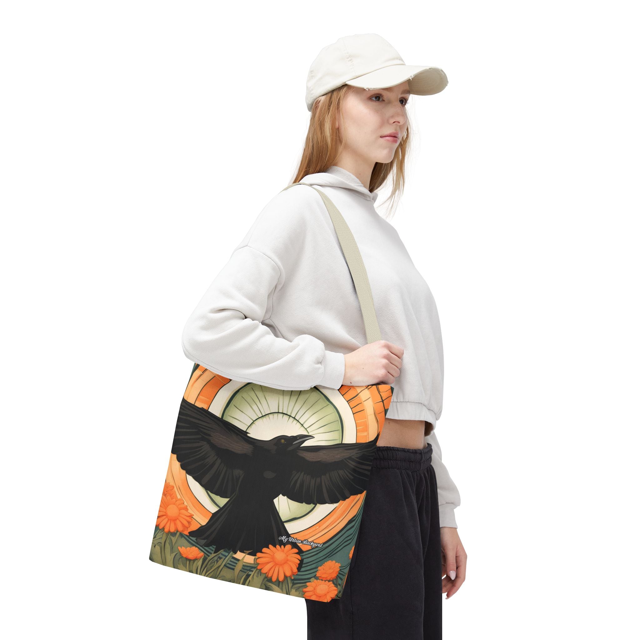 Flying Crow Tote Bag with Cotton Handles For Everyday Use, 3 Sizes