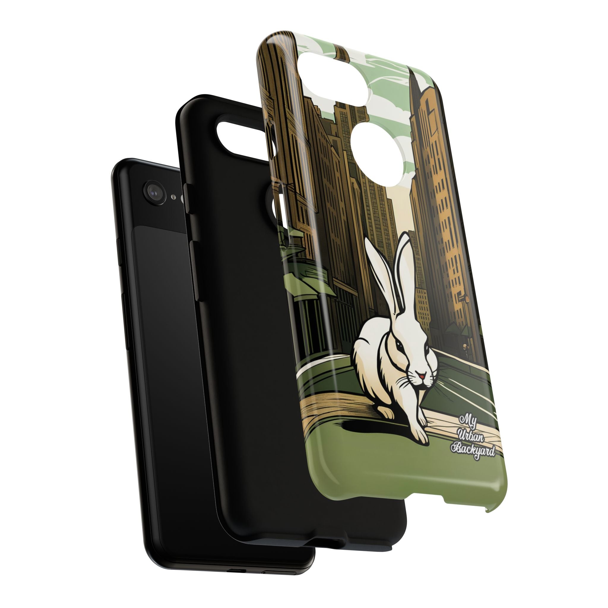 White Rabbit on a City Street, Cell Phone Case - Apple, Samsung, Google Pixel