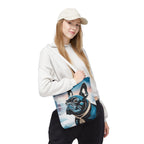 French Bulldog Winter Tote Bag — Snowy Pup All-Over Print Tote