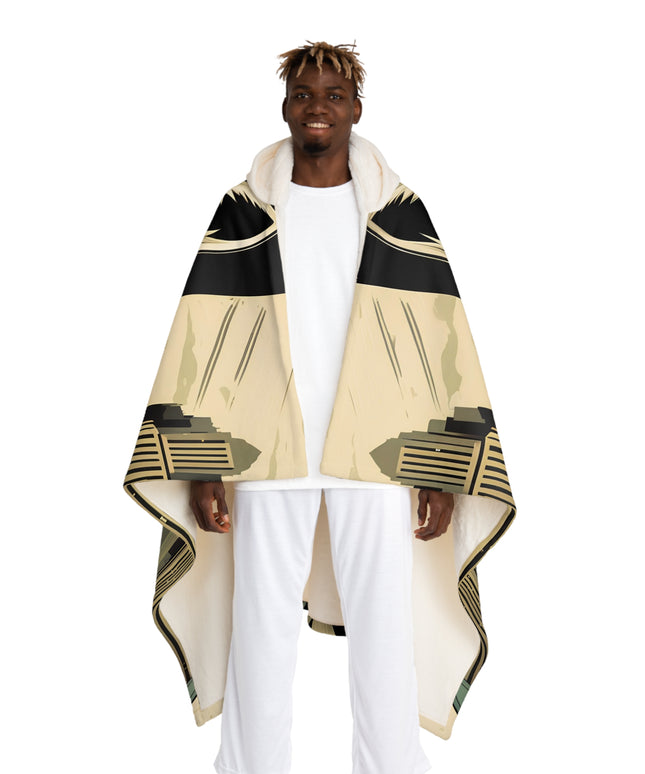 Luther Greyfang, Wolf Hooded Sherpa Fleece Blanket