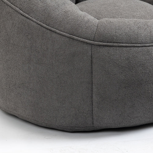 Bean Bag Chair With Footrest, Compressed High Pressure Foam, Grey