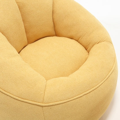 Bean Bag Chair With Footrest, Compressed High Pressure Foam, Yellow