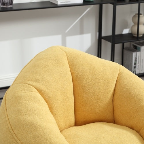 Bean Bag Chair With Footrest, Compressed High Pressure Foam, Yellow