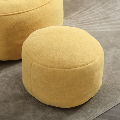 Bean Bag Chair With Footrest, Compressed High Pressure Foam, Yellow