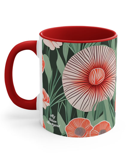 Art Deco Flowers, Ceramic Mug - Perfect for Coffee, Tea, and More!
