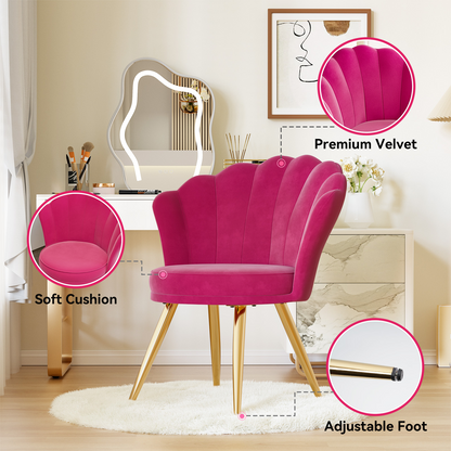 Elegant Velvet Chair, Soft Padded 18.5” Wide Seat