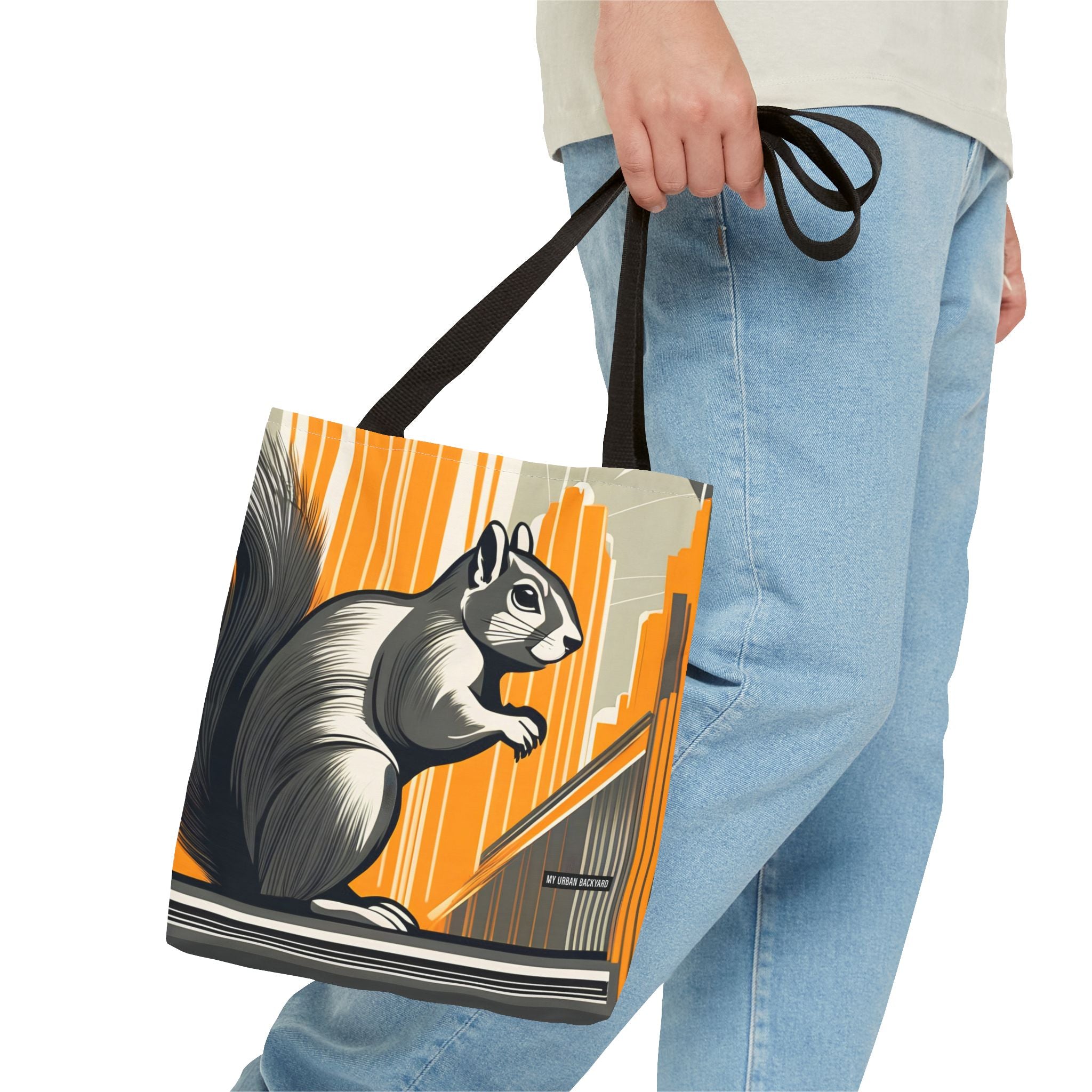 Art Deco Squirrel, Everyday Tote Bag w Cotton Handles