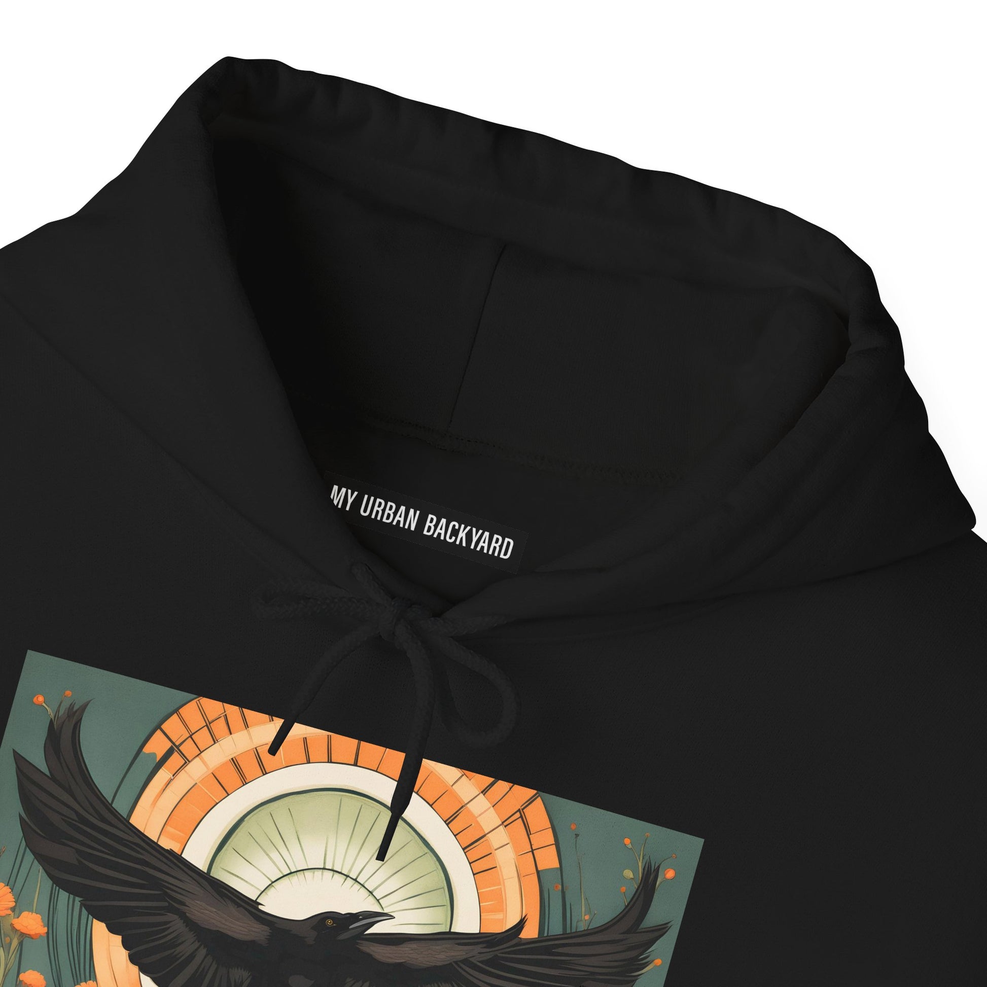 Flying Crow Hoodie, Cozy Bird Design Sweatshirt, Gift for Nature Lovers, Fall Fashion, Eco-Friendly Apparel