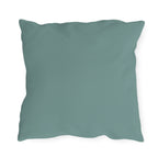 Green-Eyed Tabby Cat, Bay Leaf accent color, Throw Pillow
