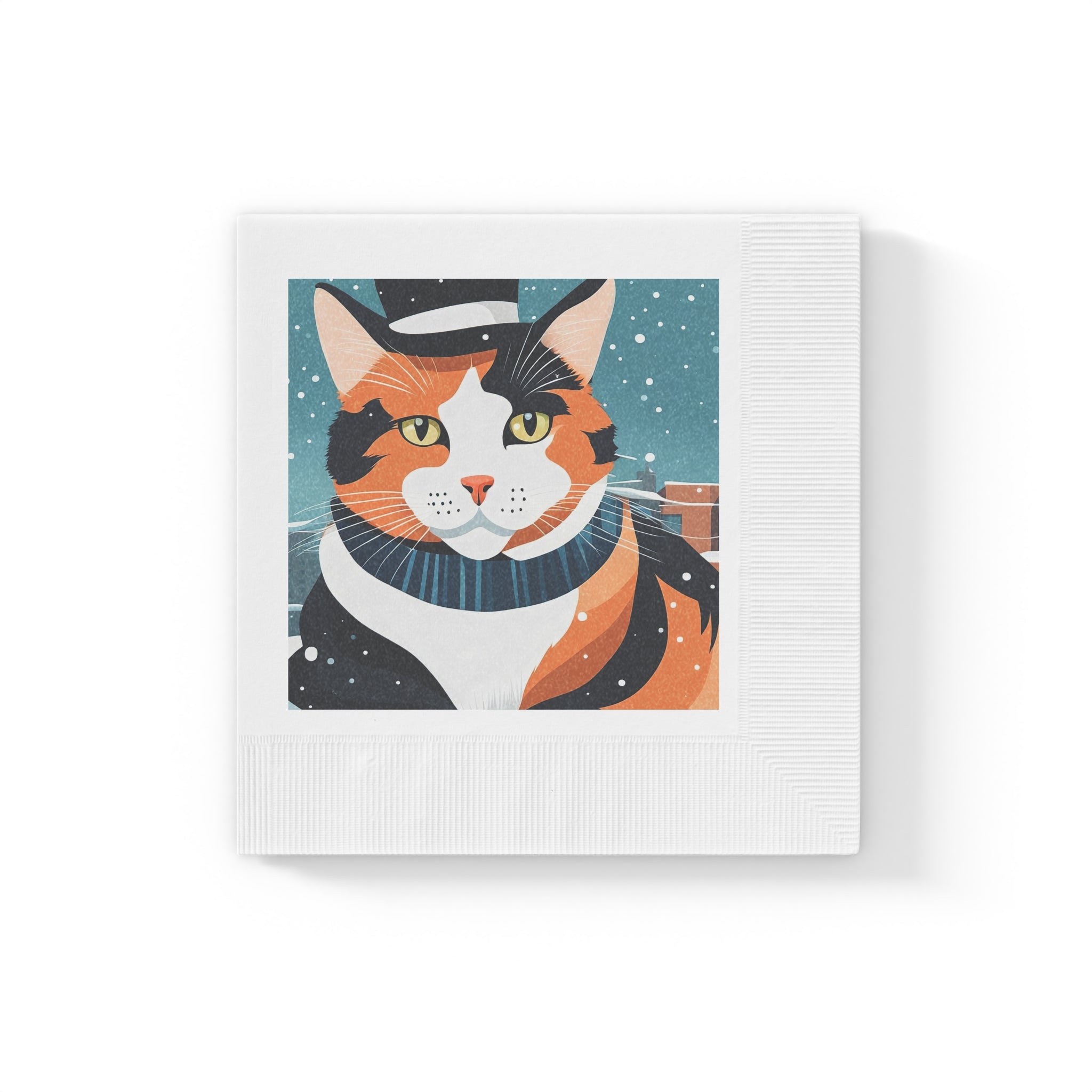 Winter Calico Cat Napkins