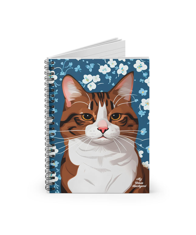 Cat with Flowers, Spiral Notebook Journal - Write in Style