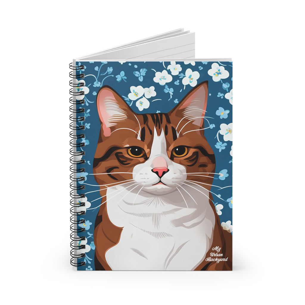 Cat with Flowers, Spiral Notebook Journal - Write in Style