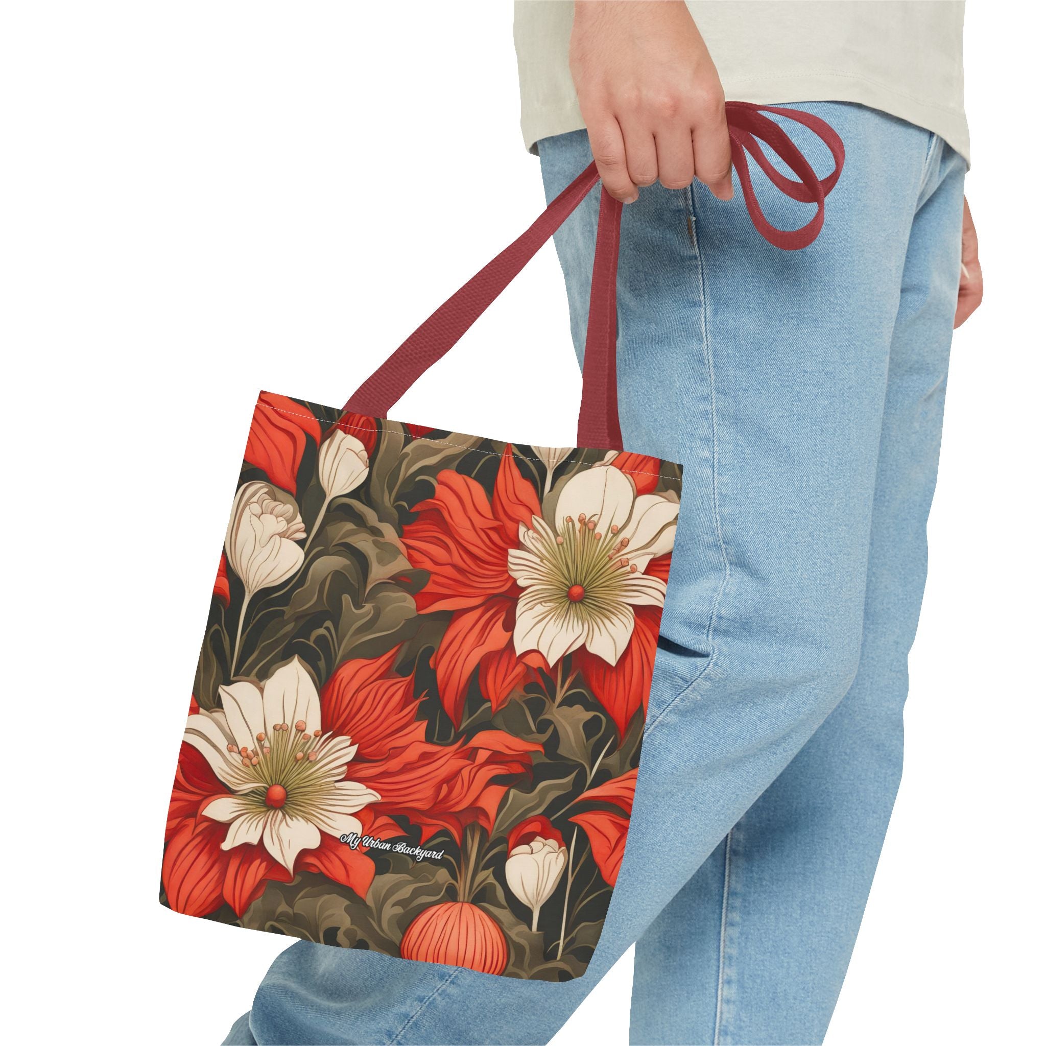 Holiday Flowers, Tote Bag with Cotton Handles
