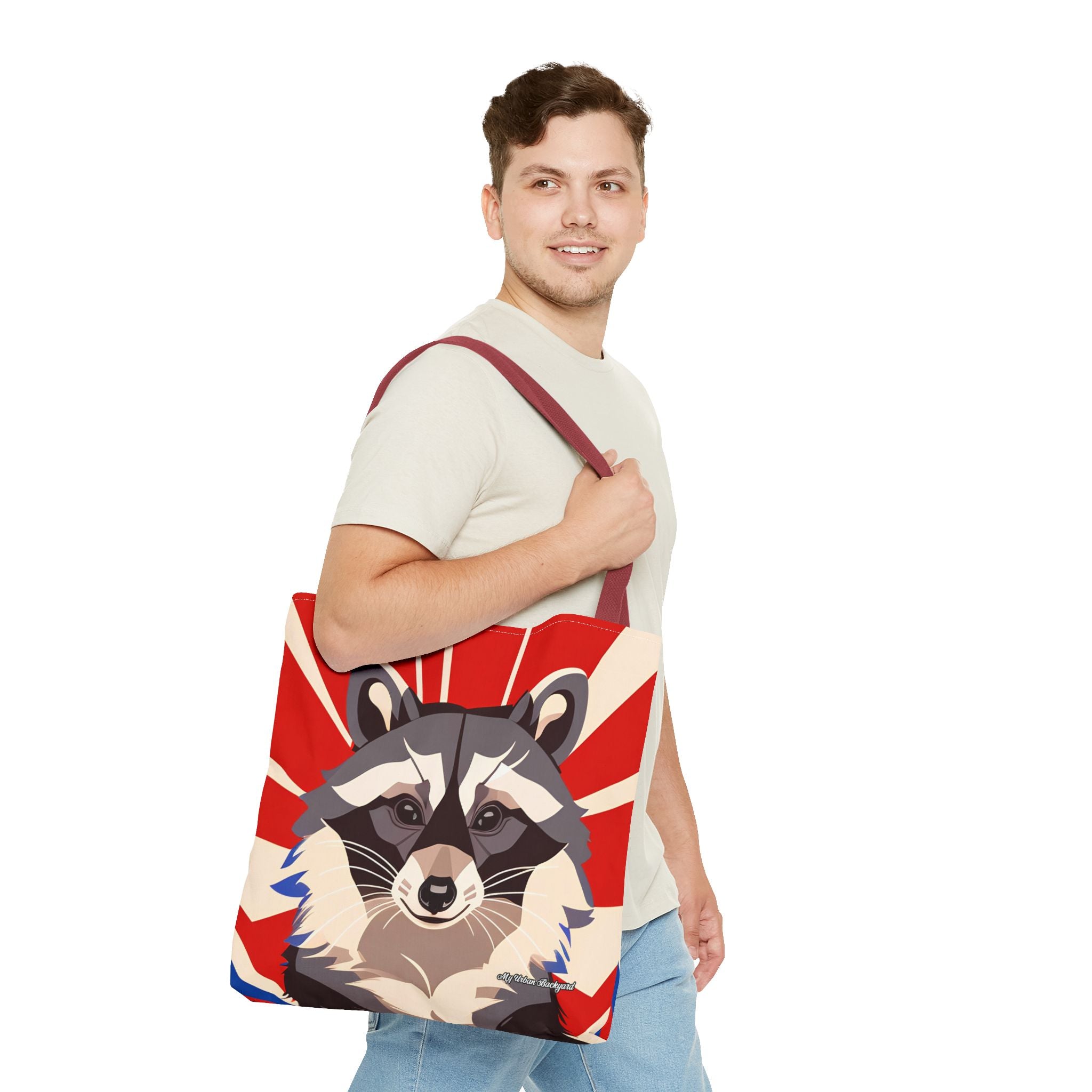 Ziggy Starspaws, Raccoon Tote Bag with Cotton Handles For Everyday Use, 3 Sizes