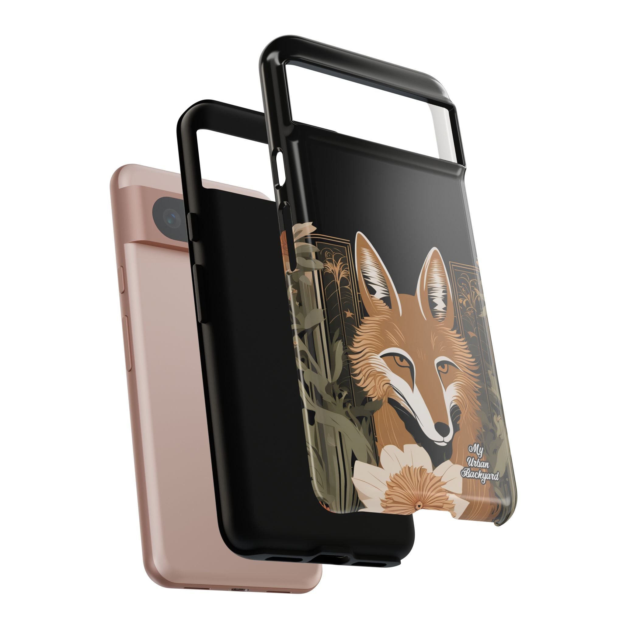 Art Deco Coyote with Flower, Cell Phone Case - Apple, Samsung, Google Pixel