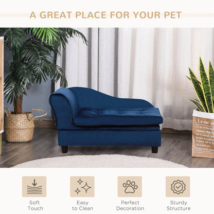 Luxury Small Pet Bed With Storage, For Small Dogs and Cats, Blue