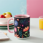 Colorful Flowers, Ceramic Coffee Mug