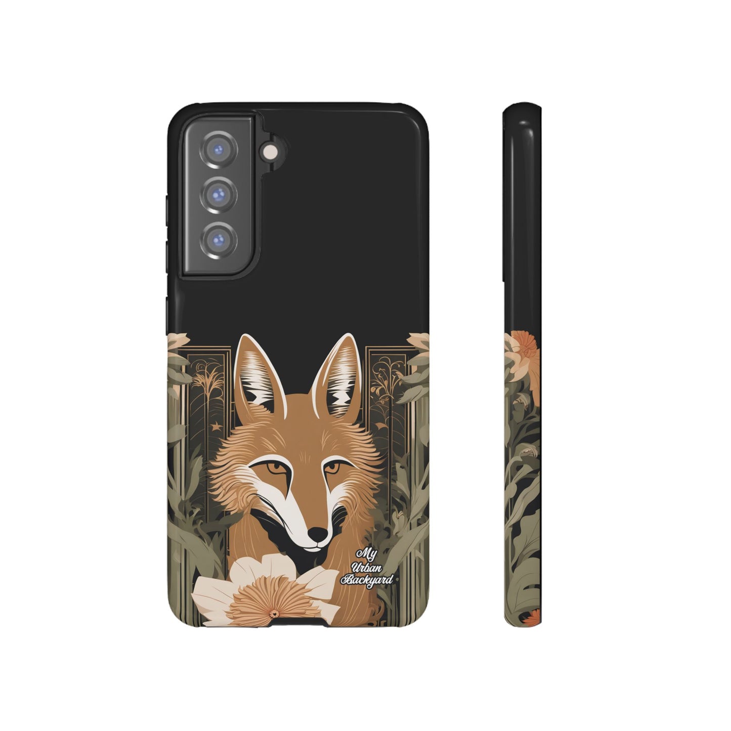 Art Deco Coyote with Flower, Cell Phone Case - Apple, Samsung or Google Pixel