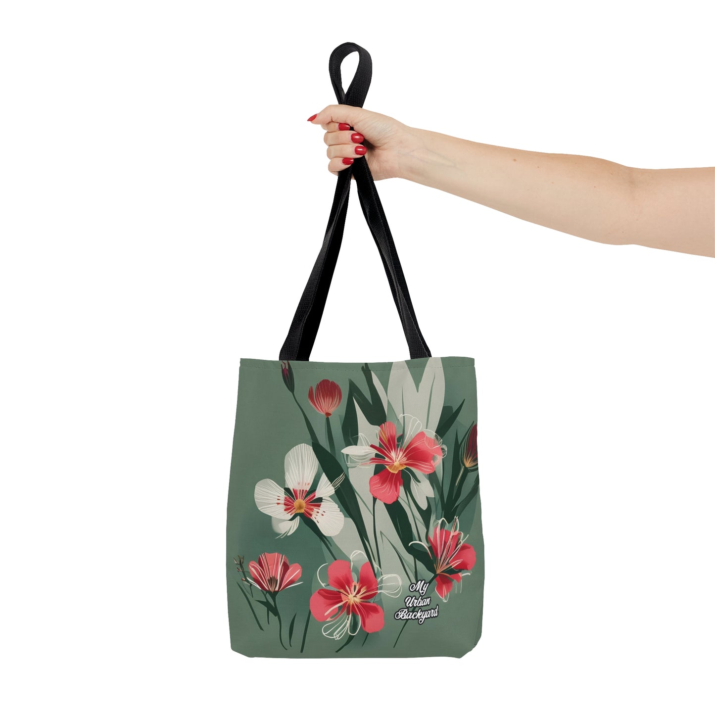 White and Red Wildflowers, Tote Bag for Everyday Use - Durable and Functional