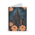 Art Deco Building and Flowers, Spiral Notebook Writing Journal - 118 Ruled Pages
