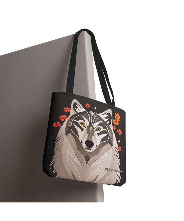 Art Deco Wolf Tote Bag with Cotton Handles For Everyday Use, 3 Sizes