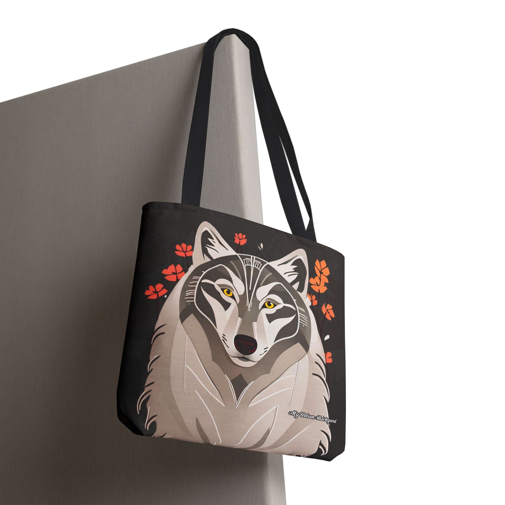 Art Deco Wolf Tote Bag with Cotton Handles For Everyday Use, 3 Sizes